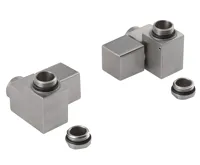 SAPHO CUBE COMBI připojovací sada ventilů ruční rohová, pravá, nerez mat