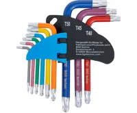 BGS Sada zahnutých klíčů,  vícebarevné,  krátké,  T-profil (pro Torx) s kulovou hlavou T10-T50 (2)