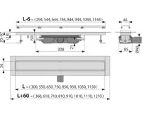 ALCAPLAST Sprchový liniový žlab nerezový, bez okraje, s roštem pro vložení dlažby, délka 1050 mm APZ115-1050 (1)