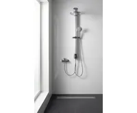 AQUALINE TOUR sprchový sloup k napojení na baterii, hlavová, ruční sprcha, chrom (7)