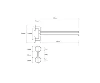 SAPHO X-STEEL dvojitý držák ručníků otočný 370mm, nerez mat (5)