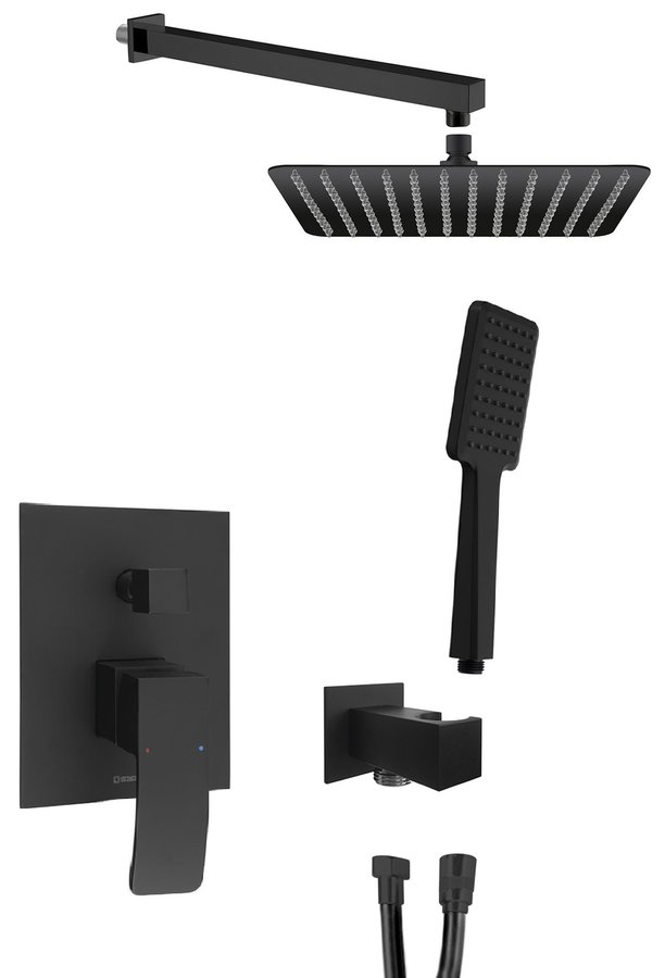SAPHO GINKO podomítkový sprchový set s pákovou baterií, 2 výstupy, černá mat