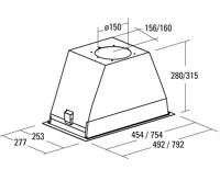 CATA Odsavač par GL 75 Nerez 750mm (2)