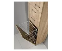 AQUALINE ZOJA/KERAMIA FRESH skříňka vysoká s košem 35x184x29cm, dub platin (1)