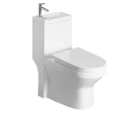 AQUALINE HYGIE WC kombi s umývátkem, spodní/zadní odpad, bílá