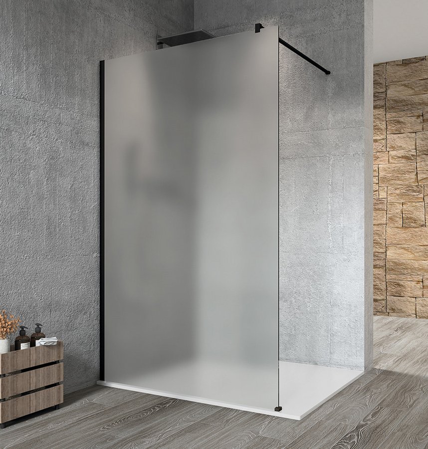GELCO VARIO BLACK jednodílná sprchová zástěna k instalaci ke stěně, matné sklo, 1300 mm