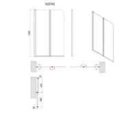 AQUALINE WILA vanová zástěna 900x1400 mm skládací, chrom, čiré sklo (7)
