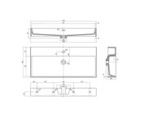 SAPHO AQUATIC umyvadlo, litý mramor, 100x46cm, bílá (9)