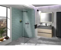 SAPHO QUADRADO betonové umyvadlo včetně výpusti, 96x44cm, černý granit (4)