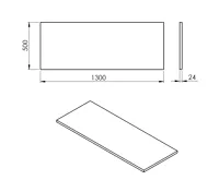 SAPHO PLATO deska Rockstone 1300x24x500mm, bílá mat (4)