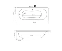 AQUALINE JIZERA vana 140x70x39cm, bílá (6)