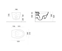 GSI MODO závěsná WC mísa, Swirlflush, 37x52cm, bílá dual-mat (4)