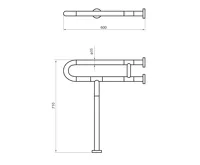 HomeLife Madlo ve tvaru U s opěrnou nohou (2)