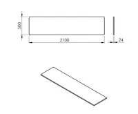 SAPHO PLATO deska Rockstone 2100x24x500mm, bílá mat (4)