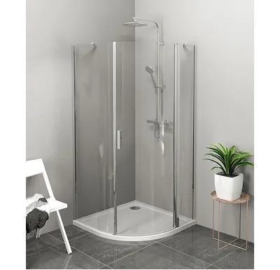 POLYSAN ZOOM čtvrtkruhová sprchová zástěna 900x900mm, čiré sklo, pravá