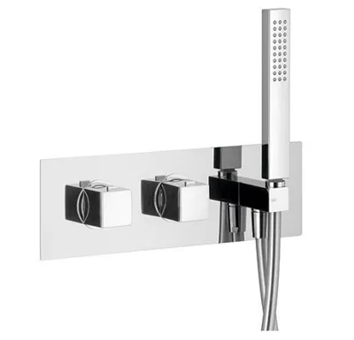 SAPHO DIMY podomítková sprchová/vanová termostatická baterie s ruční sprchou, 2 výstupy,chrom