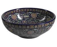 SAPHO PRIORI keramické umyvadlo na desku, Ø 41 cm, fialová s ornamenty (4)