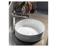 SAPHO Umyvadlová výpust 5/4“, click-clack, keramická zátka, 10-50mm, bílá (1)