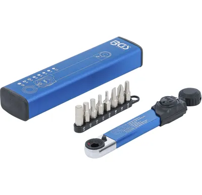 BGS Momentový klíč, výstup vnitřní šestihran 6,3 mm (1/4"), 2-10 Nm, se sadou nástrčných hlavi