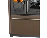 PLAMEN Sporák na tuhá paliva s teplovodním výměníkem TERMO GLAS - P hnědý (4)