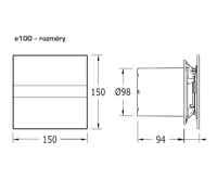 CATA ventilátor e100 GBT sklo časovač černý (1)