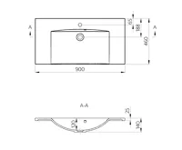 SAPHO MARIA umyvadlo, litý mramor, 90x46cm, bílá (5)
