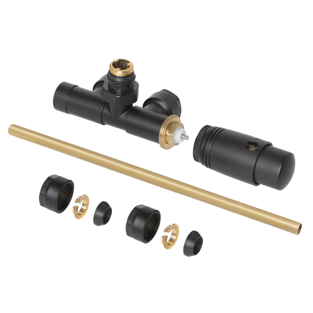 Invena sada spodního jednobodového připojení 50 mm, l/p, černá (cz-87-c15)