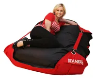 Sedací pytel 189x140 duo scarlet rose - black (3)