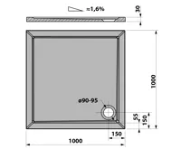 POLYSAN AURA sprchová vanička z litého mramoru, čtverec 100x100cm, bílá (5)