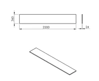 SAPHO PLATO deska Rockstone 2200x24x360mm, bílá mat (3)
