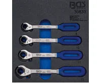 BGS Vložka do dílenského vozíku 1/6: sada ráčnových klíčů, 4dílná BGS Vložka do dílenského vozíku 1/6: sada ráčnových klíčů, 4dílná