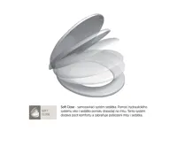 Samozavírací WC sedátko, duroplast, bílé, s odnímatelnými panty CLICK (2)