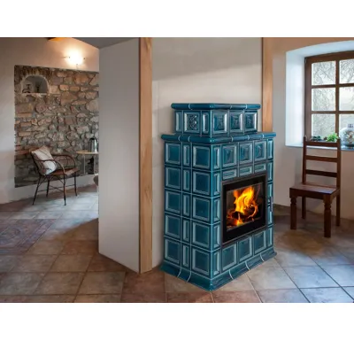 Hein Kachlová kamna HEIN s teplotním výměníkem BARACCA OU TV - s teplovodním výměníkem