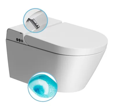 GSI WCLEAN závěsné WC Swirlflush s integrovaným elektronickým bidetem, bílá dual-mat