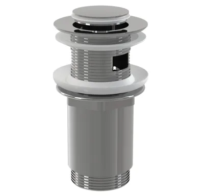 ALCAPLAST Výpust umyvadlová CLICK/CLACK G 5/4" s přepadem, malá zátka, kov, chrom-lesk A391