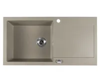 SAPHO Granitový vestavný dřez s odkapem, 97x50cm, béžová SAPHO Granitový vestavný dřez s odkapem, 97x50cm, béžová