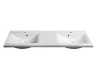 SAPHO LUCIOLA dvojumyvadlo, litý mramor, 150x48cm, bílá (4)