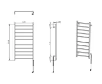 SAPHO ESKINADO elektrický sušák ručníků, hranatý, 620x1160 mm, 120 W, nerez lesk (6)