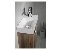 SAPHO PICCOLINO umývátko 30,8x17cm, litý mramor, baterie vpravo, bílá (1)