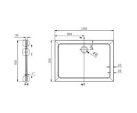 AQUALINE TECMI sprchová vanička z litého mramoru, obdélník 100x70cm, bílá (5)