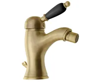 SAPHO KIRKÉ BLACK stojánková bidetová baterie s výpustí, černá páčka, bronz SAPHO KIRKÉ BLACK stojánková bidetová baterie s výpustí, černá páčka, bronz