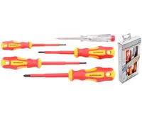 BGS Šroubováky ploché a křížové, zkoušečka, VDE, 5 dílů