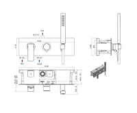 SAPHO DIMY podomítková sprchová baterie s ruční sprchou, 2 výstupy, černá mat (6)