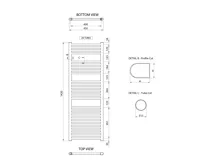AQUALINE ALYA otopné těleso rovné 450x1420mm, chrom (6)