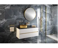 SAPHO NOTION kulaté zrcadlo v rámu ø 60cm, zlato mat (4)