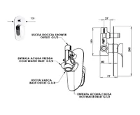 SAPHO CORNELI podomítková sprchová baterie, 2 výstupy, chrom (2)