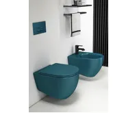 ISVEA INFINITY závěsná WC mísa, Rimless, 36,5x53cm, zelená petrol (3)