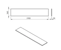 SAPHO PLATO deska Rockstone 1900x24x360mm, bílá mat (3)