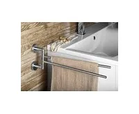 SAPHO X-STEEL dvojitý držák ručníků otočný 370mm, nerez mat (1)
