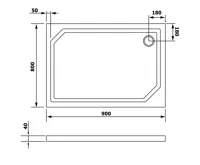 GELCO SARA sprchová vanička z litého mramoru, obdélník 90x80cm, bílá (4)